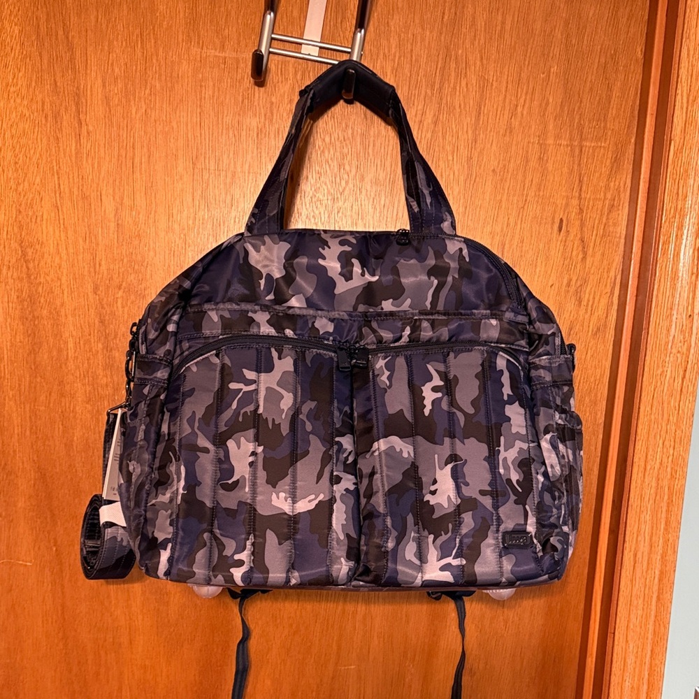 Lug Boxer Convertible Crossbody Tote Bag Travel Backpack NWT Camo Navy